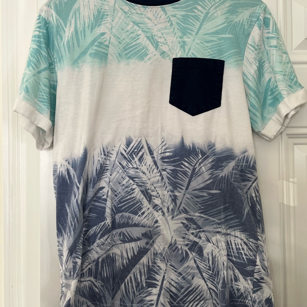 Palm Tree Gradient T-Shirt with Pocket